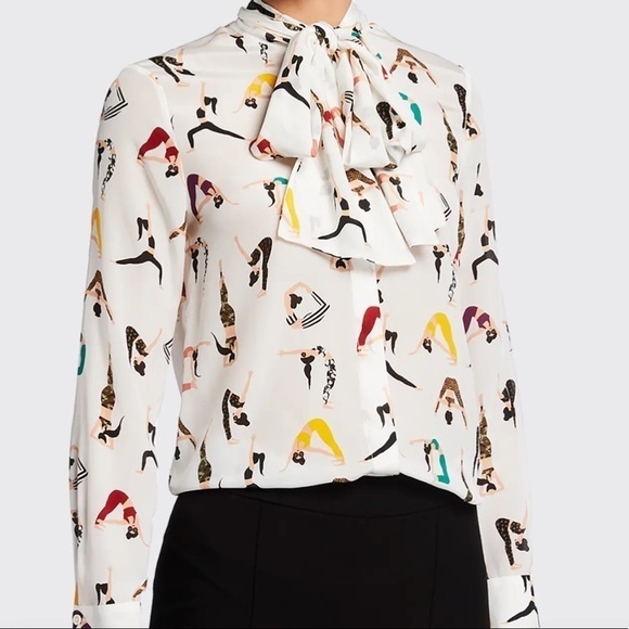 Alice + Olivia Tops - ALICE+OLIVIA  Yoga Stace Jeannie Bow-Collar Button-Down Blouse